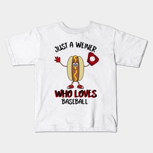 Baseball Style Funny Food Hot Dog Kids T-Shirt